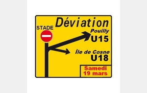 Changement de site pour les U15 et U18 samedi...