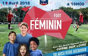 Portes ouvertes  Foot Féminin  à Cosne Mercredi 11 avril de 14H à 16H (parc des Sports Raphaël Giraux)