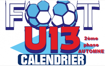 LE CALENDRIER U13 EST PARU