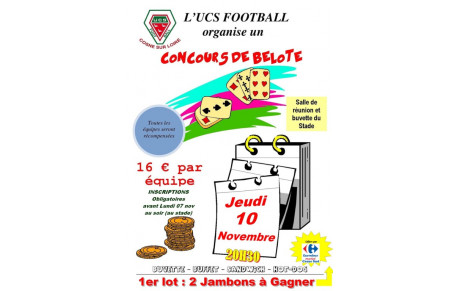 Concours de belote Jeudi 10 Novembre