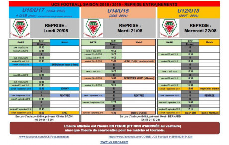 Reprise chez les jeunes dès ce soir, lundi, avec les U16/U17 (U18)...